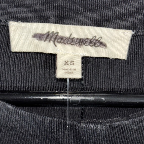 Madewell Womens XS Black Puff Sleeve Crew Neck Cotton‎ Blend Top Blouse - Picture 7 of 12